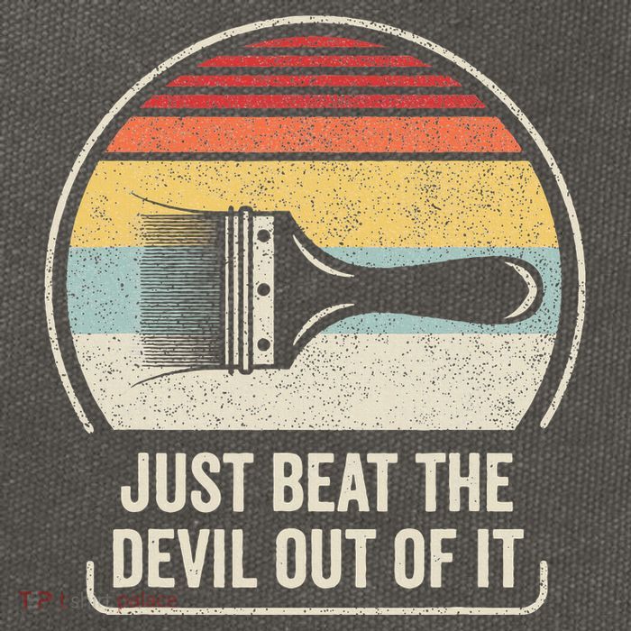 Retro Just Beat The Devil Out Of It Artist Drawing Cotton Canvas Backpack