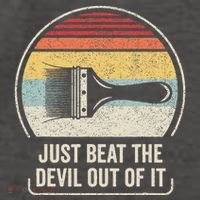 Retro Just Beat The Devil Out Of It Artist Drawing Vector Backpack
