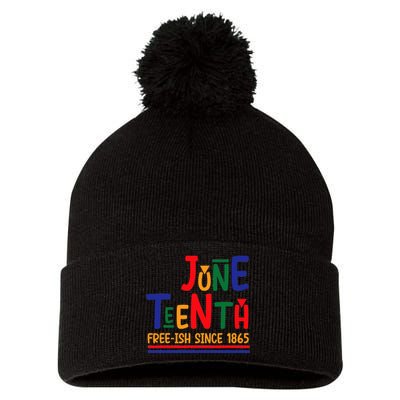 Retro Juneteenth Celebration Freeish Since 1865 Gift African Pride Pom Pom 12in Knit Beanie