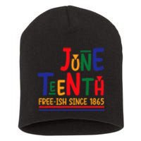 Retro Juneteenth Celebration Freeish Since 1865 Gift African Pride Short Acrylic Beanie