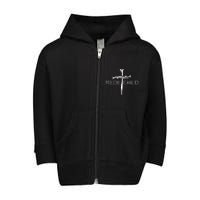 Redeemed Jesus Christ Died For My Sins 3 Nails Cross Christian Catholic Toddler Zip Fleece Hoodie