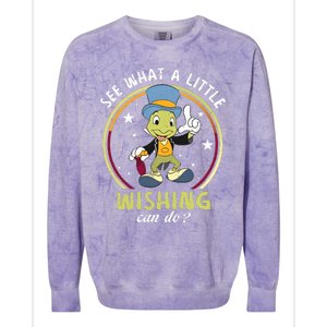 Retro Jiminy Cricket See What A Little Wishing Can Do Colorblast Crewneck Sweatshirt