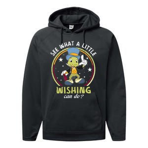 Retro Jiminy Cricket See What A Little Wishing Can Do Performance Fleece Hoodie