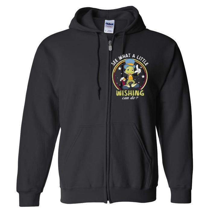 Retro Jiminy Cricket See What A Little Wishing Can Do Full Zip Hoodie