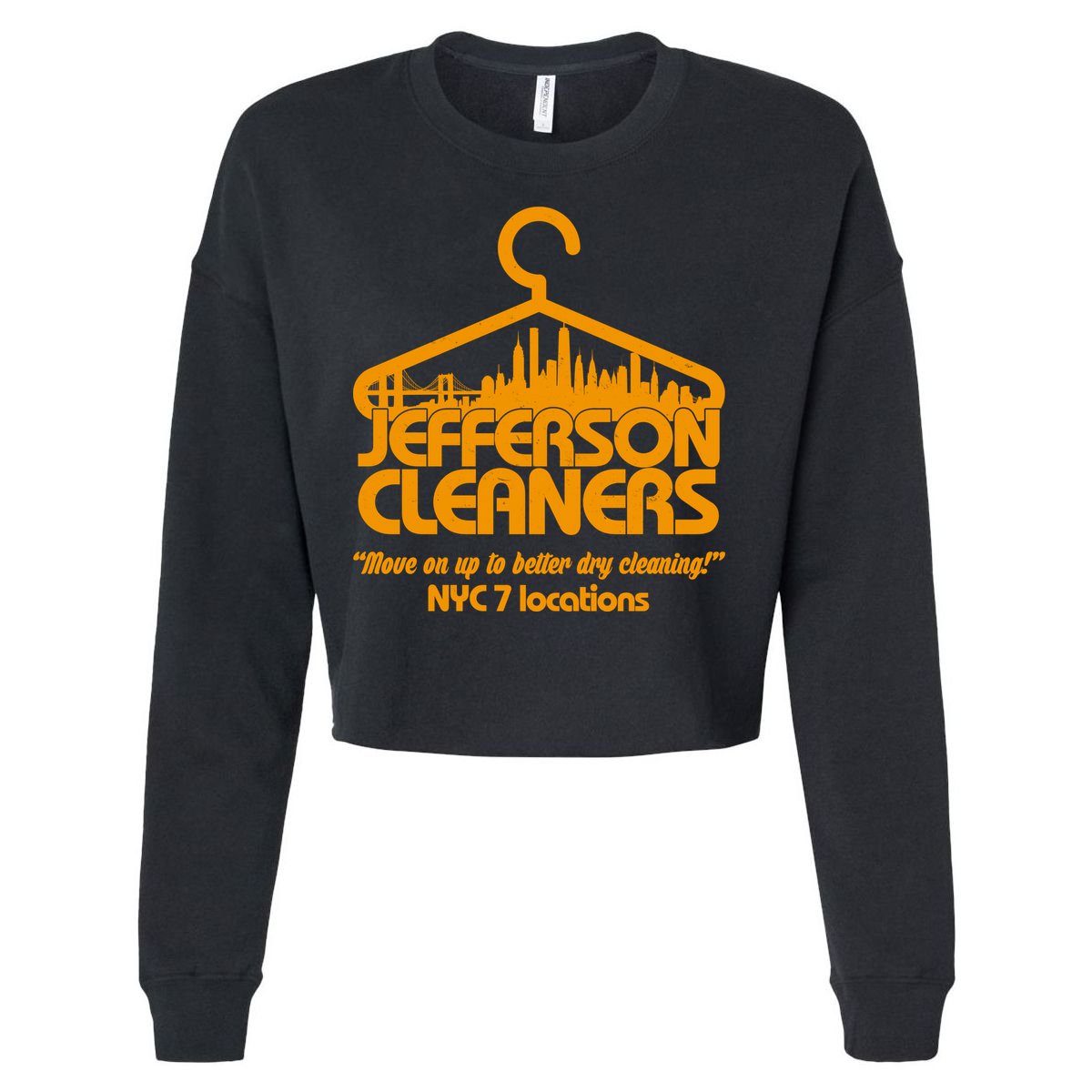 Retro Jefferson Cleaners Logo Cropped Pullover Crew