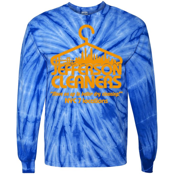 Retro Jefferson Cleaners Logo Tie-Dye Long Sleeve Shirt