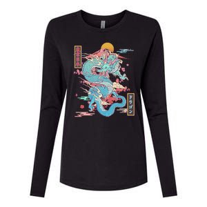 Retro Japanese Dragon Tokyo Japan Womens Cotton Relaxed Long Sleeve T-Shirt