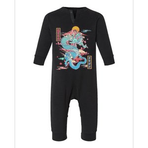 Retro Japanese Dragon Tokyo Japan Infant Fleece One Piece