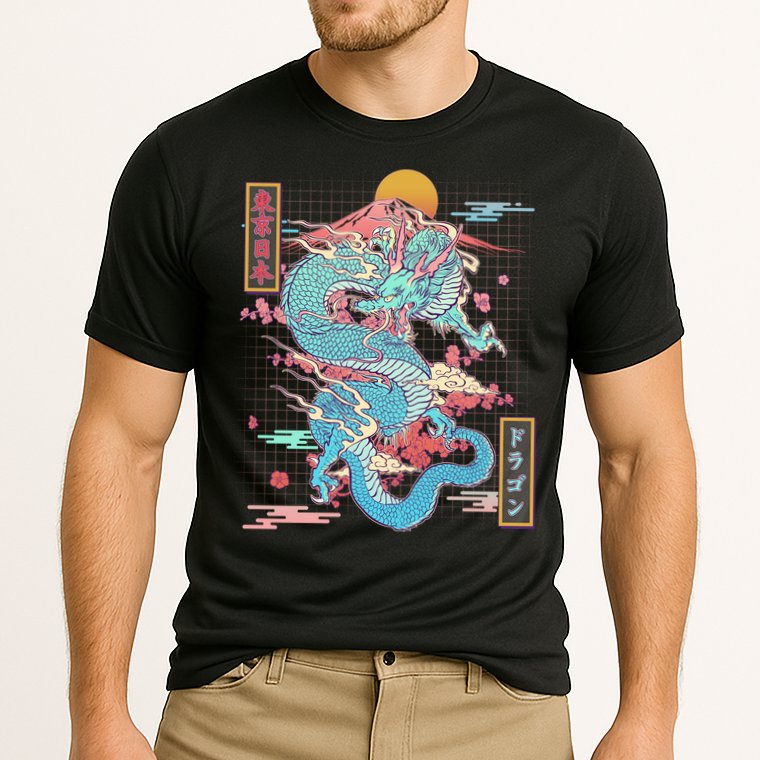 Retro Japanese Dragon Tokyo Japan Cooling Performance Crew T-Shirt