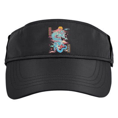 Retro Japanese Dragon Tokyo Japan Adult Drive Performance Visor
