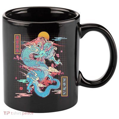 Retro Japanese Dragon Tokyo Japan 11oz C Handle Ceramic Mug