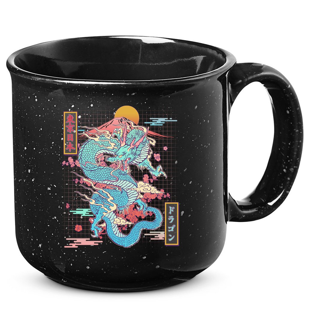 Retro Japanese Dragon Tokyo Japan 15oz Campfire Ceramic Mug