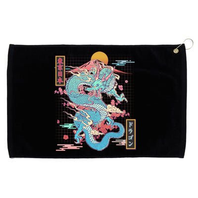 Retro Japanese Dragon Tokyo Japan Grommeted Golf Towel