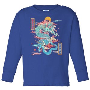 Retro Japanese Dragon Tokyo Japan Toddler Long Sleeve Shirt