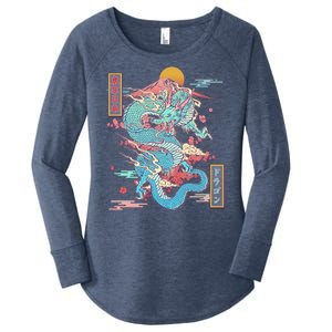 Retro Japanese Dragon Tokyo Japan Women's Perfect Tri Tunic Long Sleeve Shirt