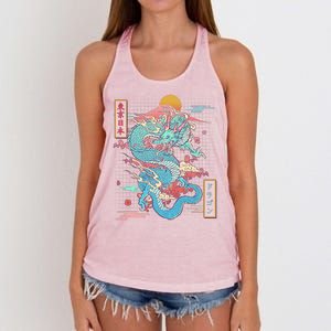 Retro Japanese Dragon Tokyo Japan Women's Knotted Racerback Tank