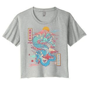 Retro Japanese Dragon Tokyo Japan Women's Crop Top Tee