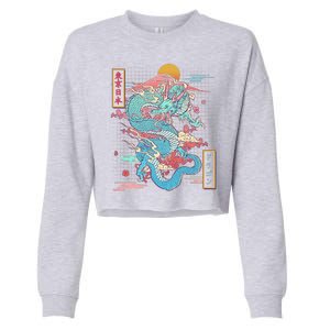 Retro Japanese Dragon Tokyo Japan Cropped Pullover Crew