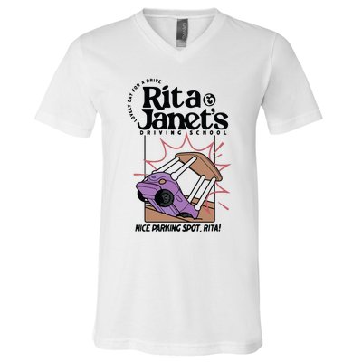 Rita & Janets Driving School V-Neck T-Shirt