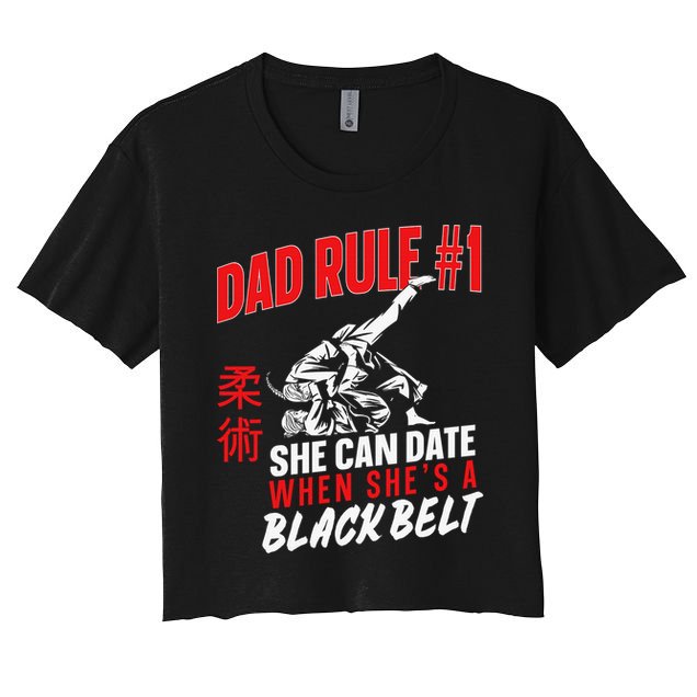 Retro Jiu-Jitsu Dad BJJ Man Father Vintage Crop Top