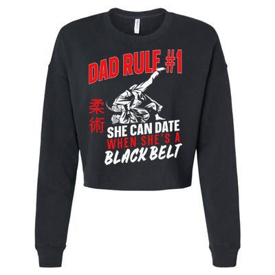 Retro Jiu-Jitsu Dad BJJ Man Father Vintage Cropped Pullover Crew