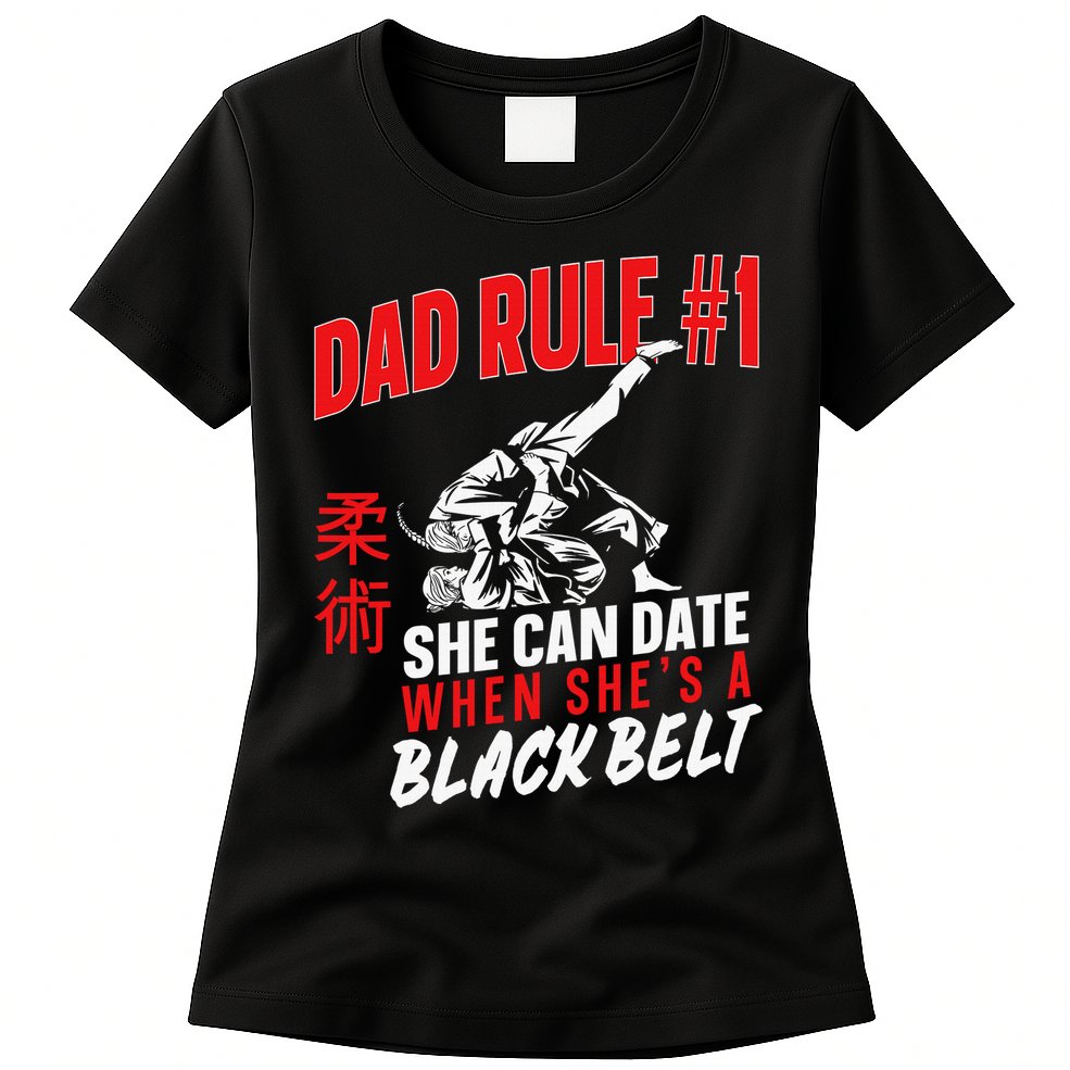 Retro Jiu-Jitsu Dad BJJ Man Father Vintage Womens T-Shirt