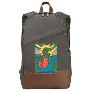 Raptor Jesus Dinosaur Christ Meme Holy Velociraptor Cotton Canvas Backpack