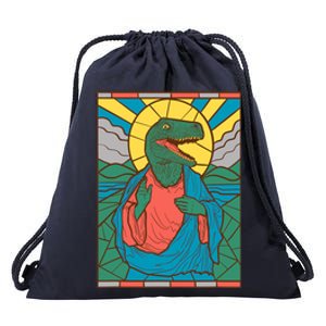 Raptor Jesus Dinosaur Christ Meme Holy Velociraptor Drawstring Bag