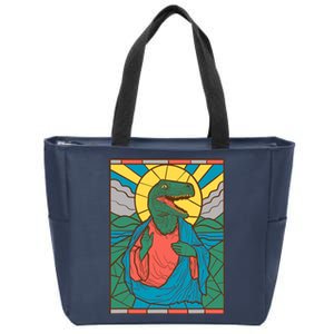 Raptor Jesus Dinosaur Christ Meme Holy Velociraptor Zip Tote Bag