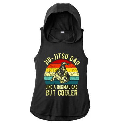 Retro JiuJitsu Dad BJJ Father Vintage Ladies PosiCharge Tri-Blend Wicking Draft Hoodie Tank