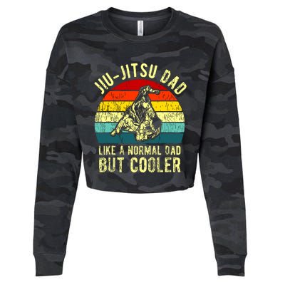 Retro JiuJitsu Dad BJJ Father Vintage Cropped Pullover Crew