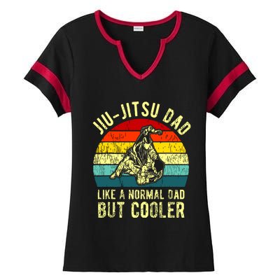 Retro JiuJitsu Dad BJJ Father Vintage Ladies Halftime Notch Neck Tee