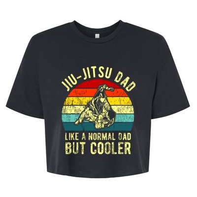 Retro JiuJitsu Dad BJJ Father Vintage Bella+Canvas Jersey Crop Tee