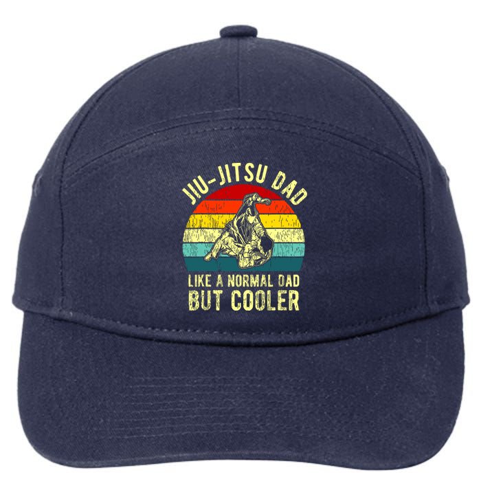 Retro JiuJitsu Dad BJJ Father Vintage 7-Panel Snapback Hat