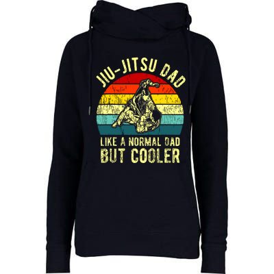 Retro JiuJitsu Dad BJJ Father Vintage Womens Funnel Neck Pullover Hood