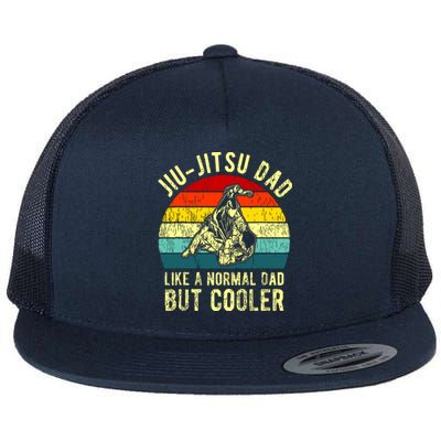 Retro JiuJitsu Dad BJJ Father Vintage Flat Bill Trucker Hat