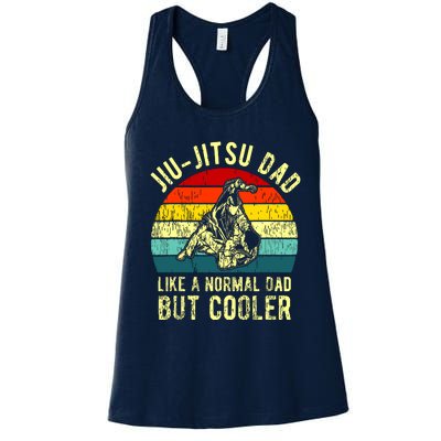 Retro JiuJitsu Dad BJJ Father Vintage Women's Racerback Tank