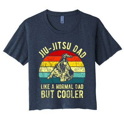 Retro JiuJitsu Dad BJJ Father Vintage Women's Crop Top Tee