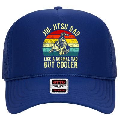 Retro JiuJitsu Dad BJJ Father Vintage High Crown Mesh Back Trucker Hat