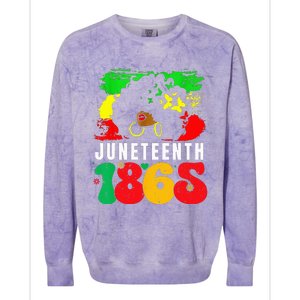 Retro Juneteenth Day 1865 Afro Melanin Black  Colorblast Crewneck Sweatshirt