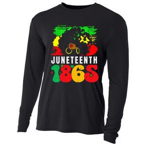 Retro Juneteenth Day 1865 Afro Melanin Black  Cooling Performance Long Sleeve Crew