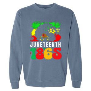 Retro Juneteenth Day 1865 Afro Melanin Black  Garment-Dyed Sweatshirt