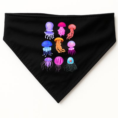 Retro Jellyfish Design USA-Made Doggie Bandana