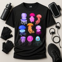 Retro Jellyfish Design Performance Shirt