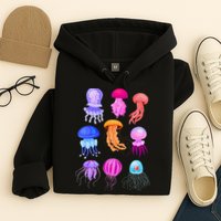 Retro Jellyfish Design Hoodie