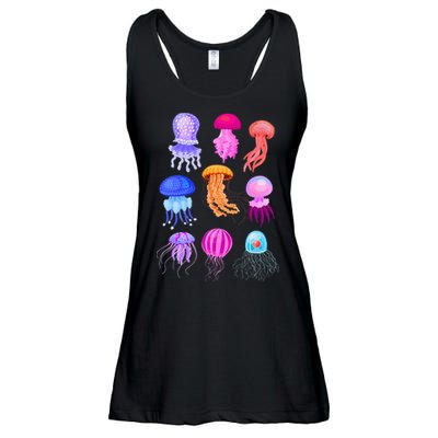Retro Jellyfish Design Ladies Essential Flowy Tank