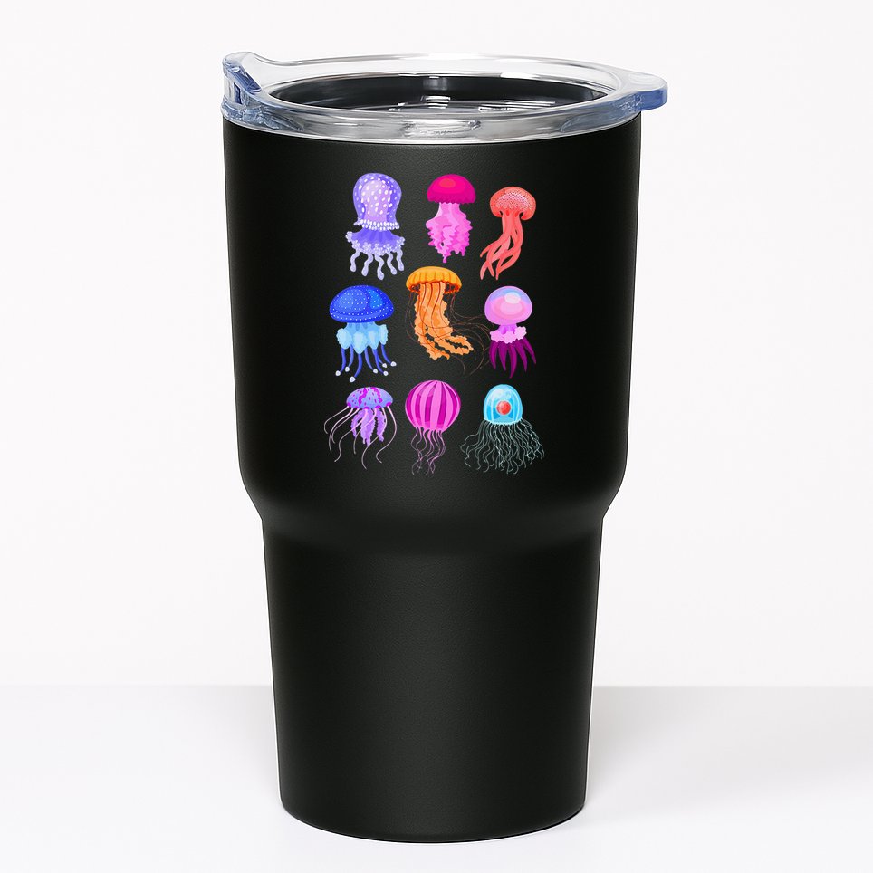 Retro Jellyfish Design Tumbler