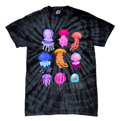 Retro Jellyfish Design Tie-Dye T-Shirt