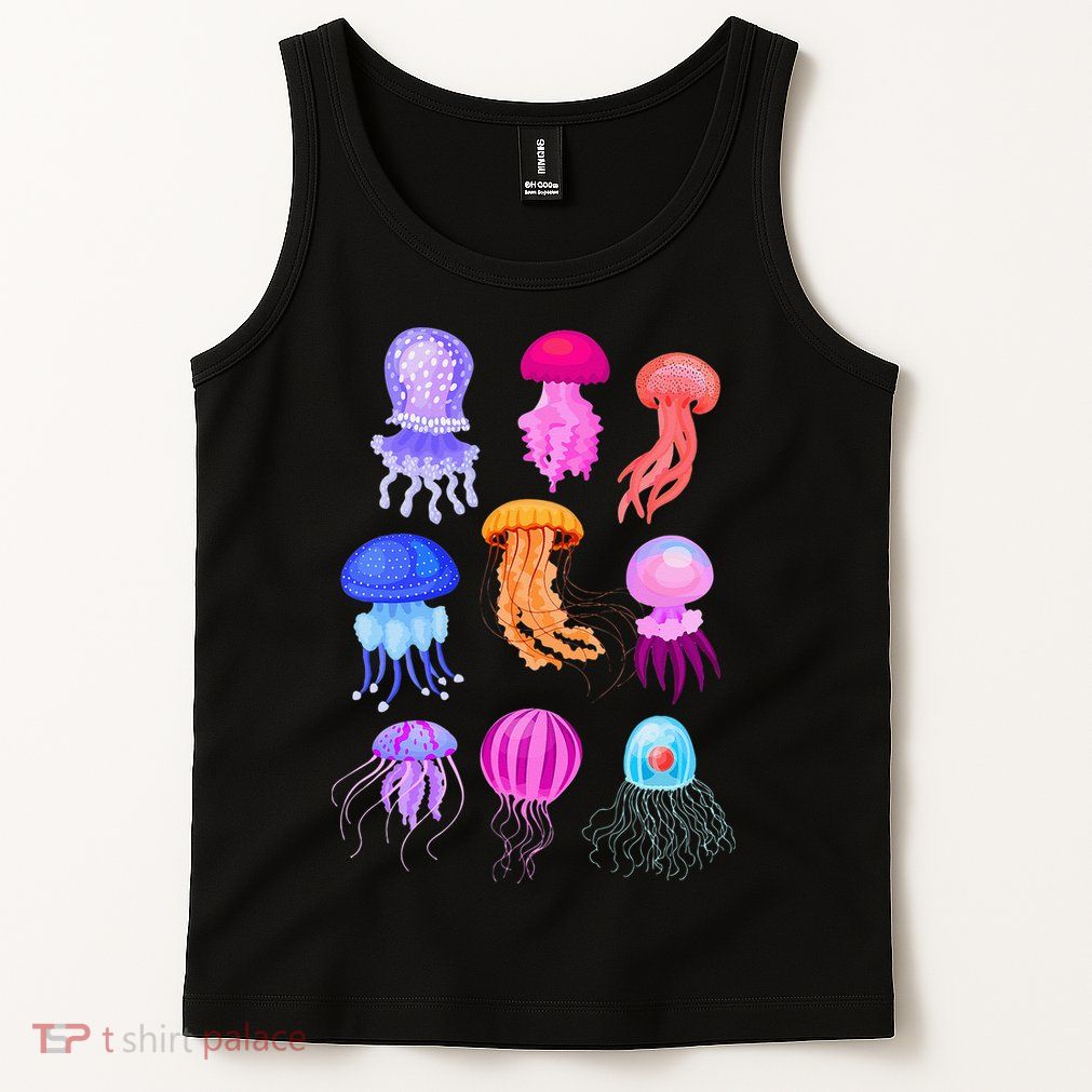 Retro Jellyfish Design Tank Top