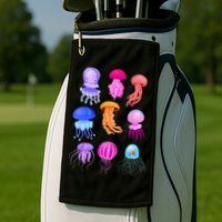 Retro Jellyfish Design Golf Towel